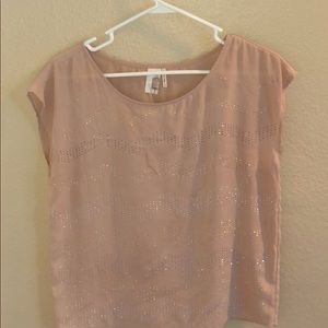 Beige Rhinestoned Top